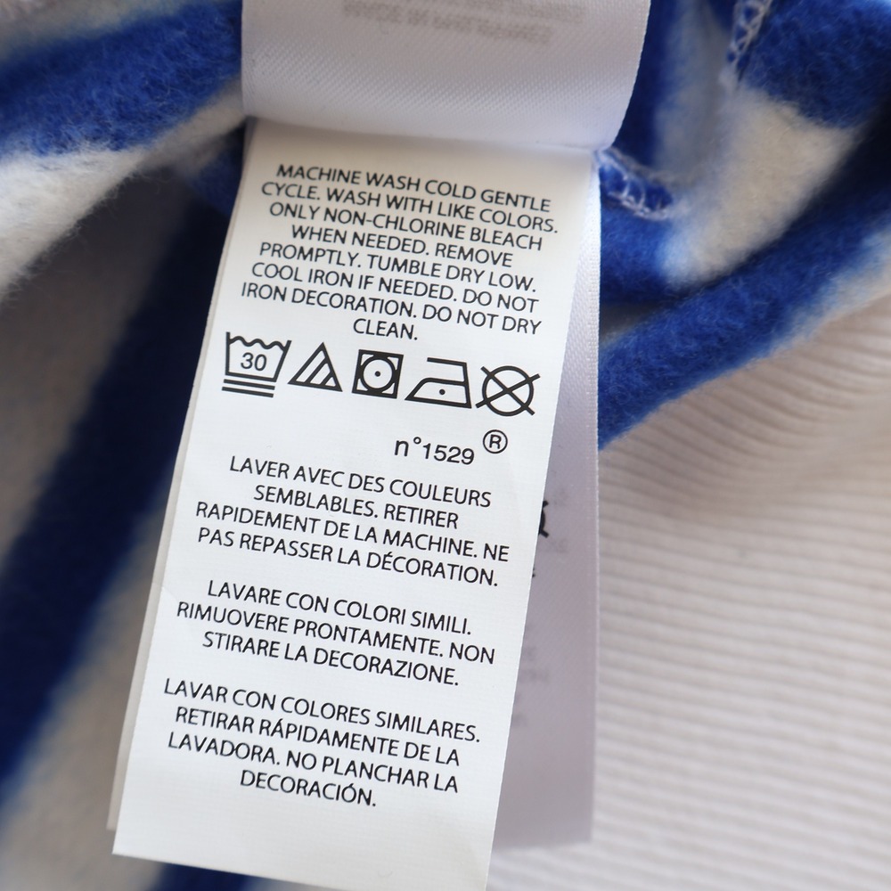 Polo Ralph Lauren Polo Bear Sweatshirt Womens Large Blue Striped Fleece Pullover - Picture 5 of 8